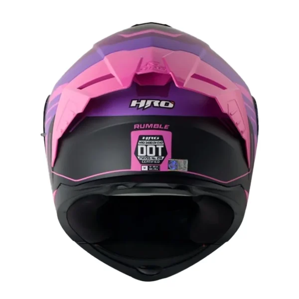 Casco Hro 3480dv Evo Rumble Morado Fucsia Visor Iridium Morado