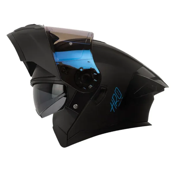 Casco Hro 3480dv Evo Solid Negro Azul Visor Iridium Azul