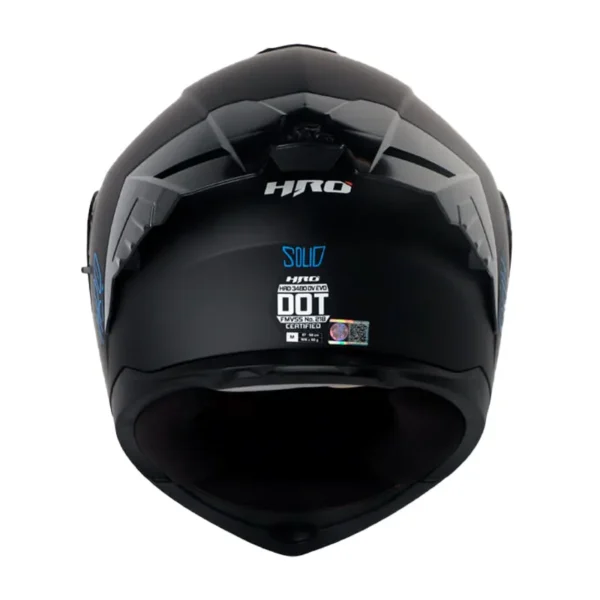Casco Hro 3480dv Evo Solid Negro Azul Visor Iridium Azul
