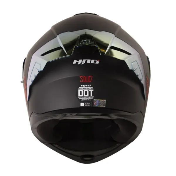 Casco Hro 3480dv Evo Solid Negro Rojo Visor Iridium Dorado
