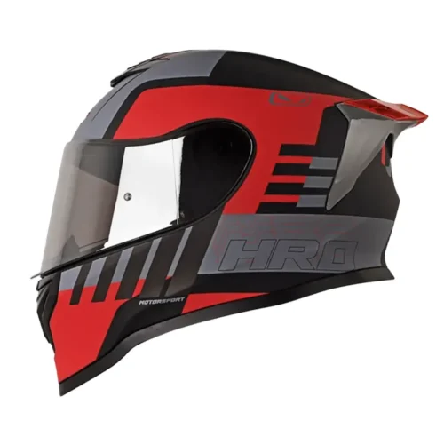 Casco Hro 506sp Crudo Negro Rojo Visor Iridium Silver