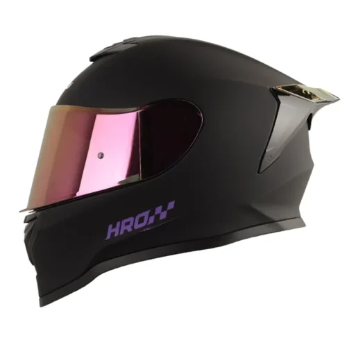 Casco Hro 506sp Solid Negro Morado Visor Iridium Morado