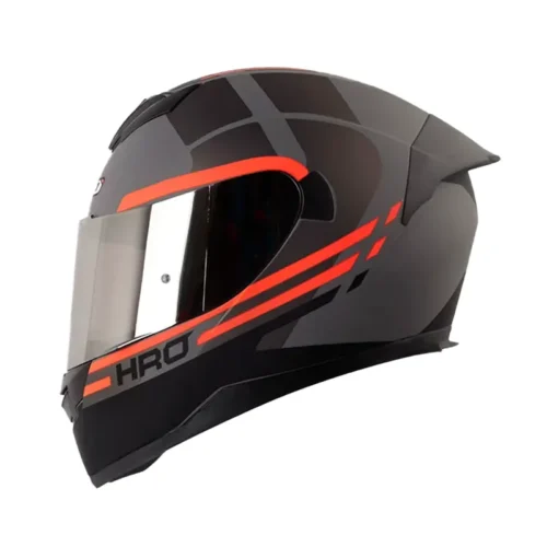 Casco Hro 511 Net Gris Oscuro Naranja Visor Iridium Silver