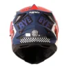 Casco Hro Mx-330Dv Bye Bye Azul Rojo Visor Iridium Rojo