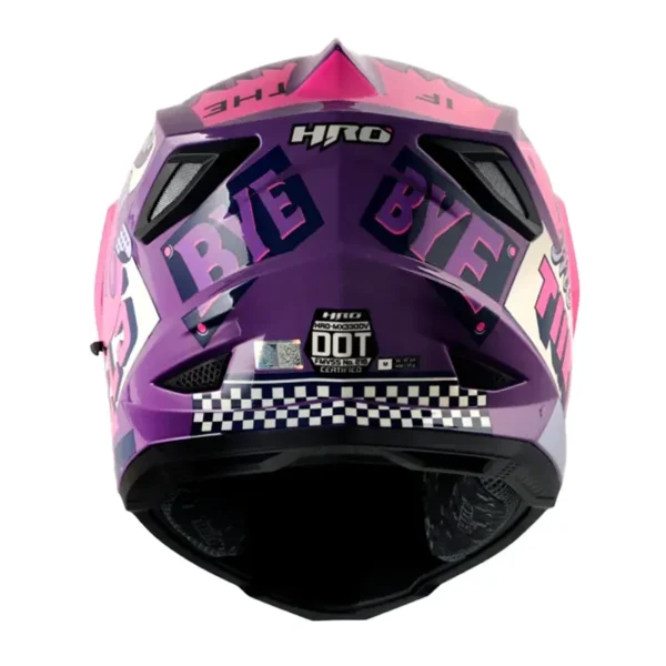 Casco Hro Mx-330Dv Bye Bye Morado Fucsia Visor Iridium Morado