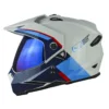 Casco Hro Mx-330Dv Downhill Gris Claro Azul Visor Iridium Azul