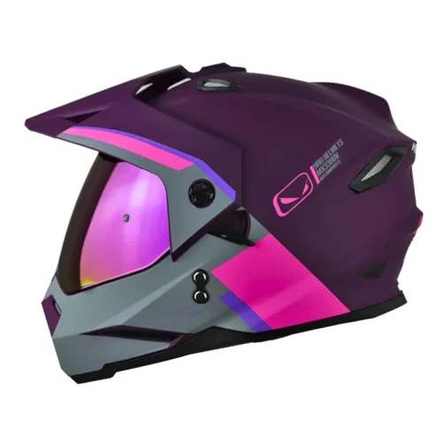 Casco Hro Mx-330Dv Downhill Morado Fucsia Visor Iridium Morado