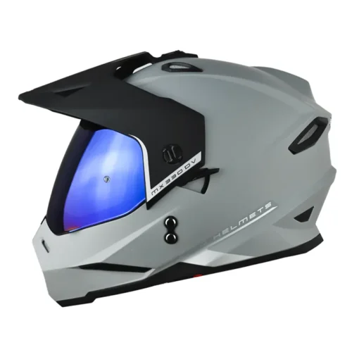Casco Hro Mx-330Dv Solid Gris Silver Visor Iridium Silver