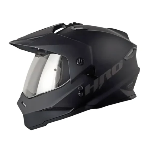 Casco Hro Mx-330Dv Solid Negro Gris Visor Iridium Silver