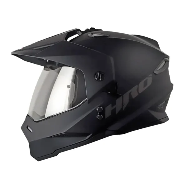 Casco Hro Mx-330Dv Solid Negro Gris Visor Iridium Silver