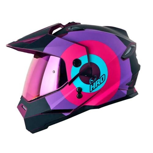 Casco Hro Mx-330Dv Writter Morado Visor Iridium Morado