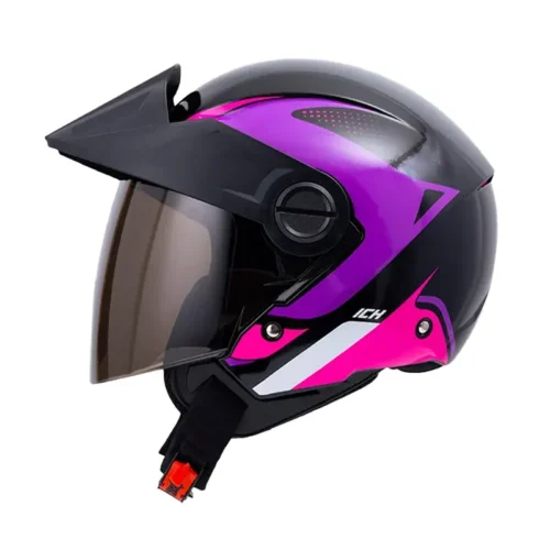 Casco Ich 102 Yarurok Negro Morado Visor Smoke