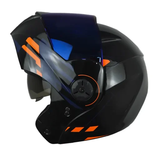 Casco Ich 3110 Cicu Negro Azul Navy Visor Azul