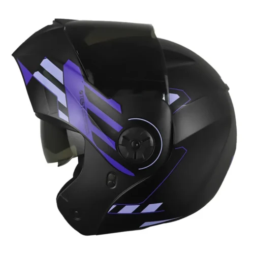 Casco Ich 3110 Cicu Negro Morado Visor Smoke