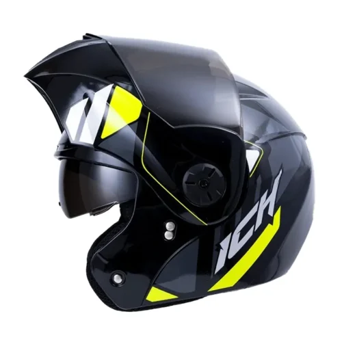 Casco Ich 3110 Ginex Negro Amarillo Visor Random