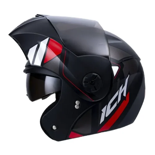 Casco Ich 3110 Ginex Negro Rojo Visor Random