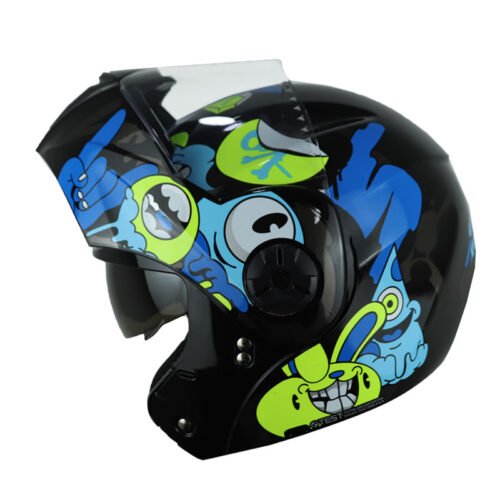 Casco Ich 3110 Kids Crazy_Rain Negro Azul