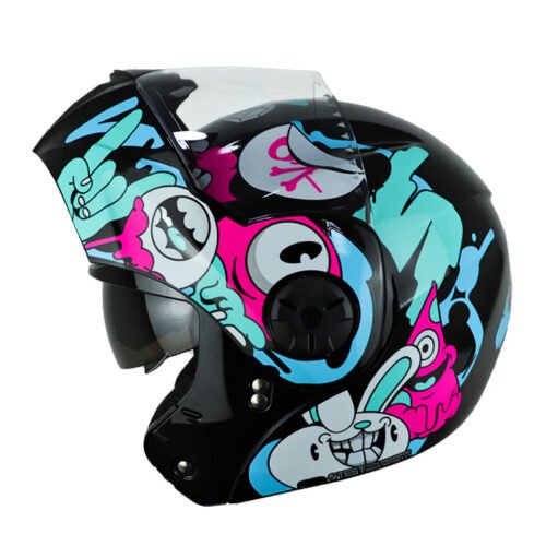 Casco Ich 3110 Kids Crazy_Rain Negro Fucsia