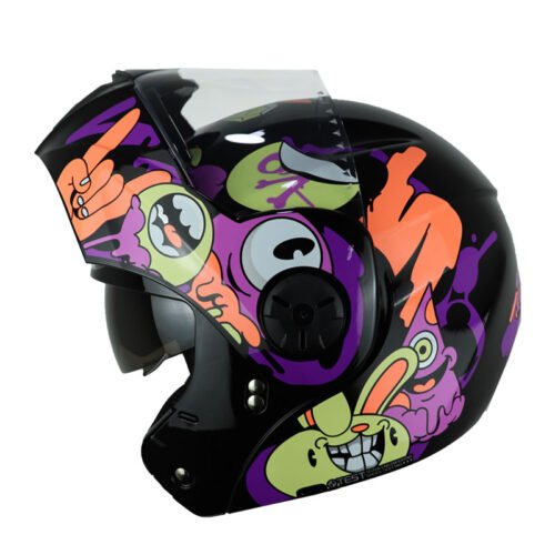 Casco Ich 3110 Kids Crazy_Rain Negro Morado