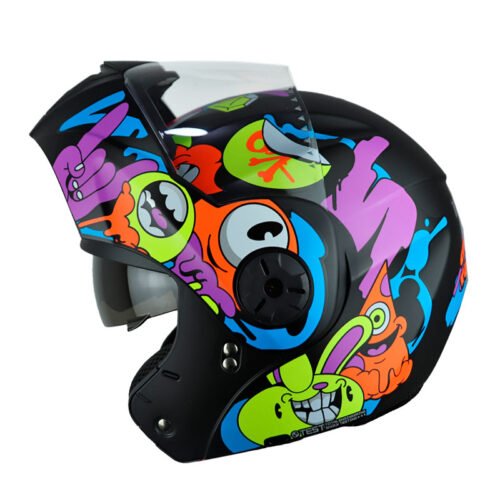Casco Ich 3110 Kids Crazy_Rain Negro Naranja