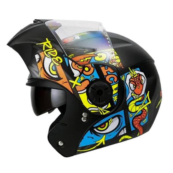 Casco Ich 3110 Kids Renfex Negro Naranja Neon