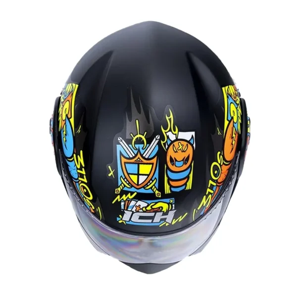 Casco Ich 3110 Kids Renfex Negro Naranja Neon