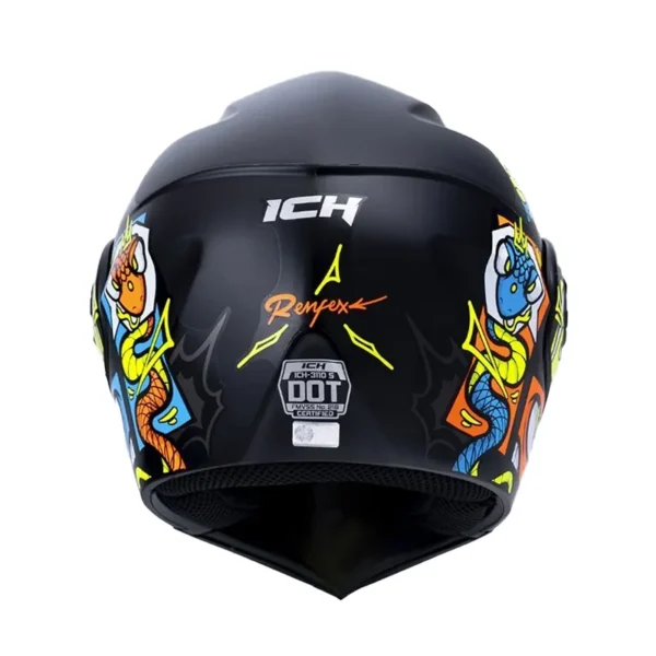Casco Ich 3110 Kids Renfex Negro Naranja Neon