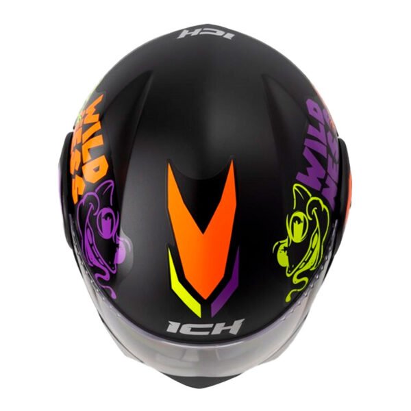 Casco Ich 3110 Kids Reptilian Negro Naranja
