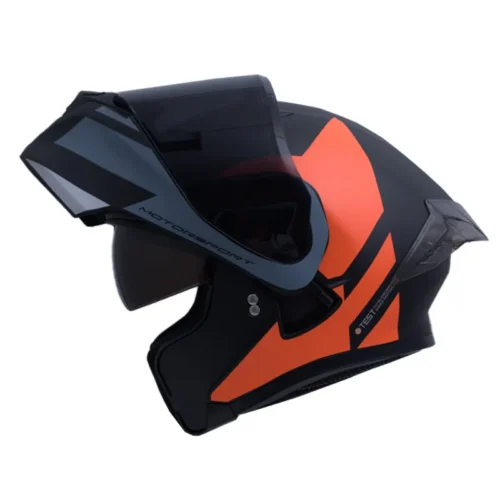 Casco Ich 3120 Zorth Negro Naranja Visor Smoke