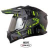 Casco Ls2 Mx-702 Crazy Negro Amarillo Visor Iridium Silver