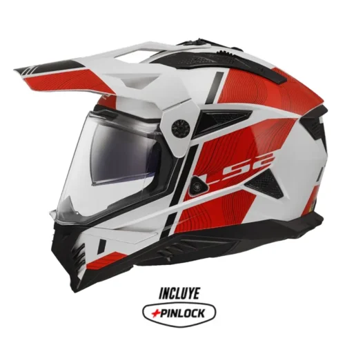 Casco Ls2 Mx-702 Hill Blanco Rojo