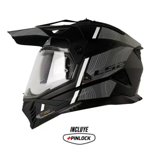 Casco Ls2 Mx-702 Hill Negro Gris