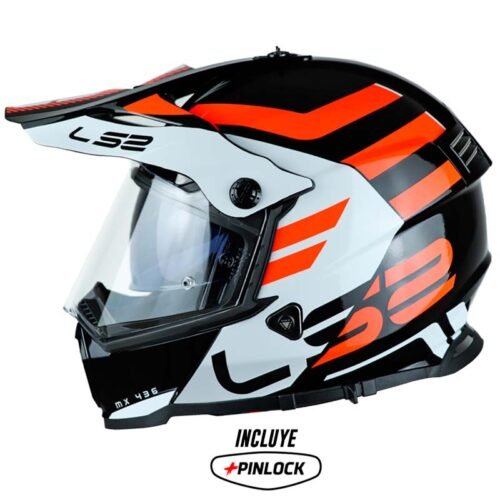Casco Ls2 Mx436 Pioneer Adventure Negro Blanco