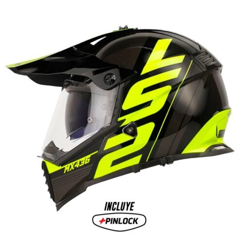 Casco Ls2 Mx436 Pioneer Trophy Negro Amarillo