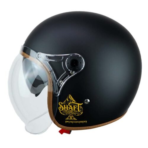 Casco Shaft 121 Scramb Solid Negro Dorado Visor Transparente