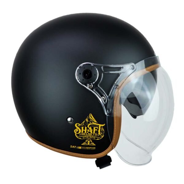 Casco Shaft 121 Scramb Solid Negro Dorado Visor Transparente