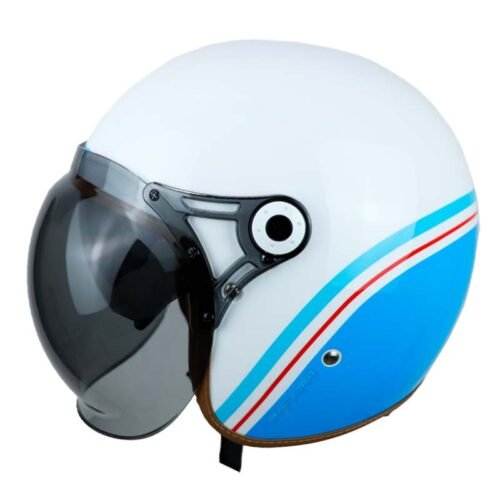 Casco Shaft 121 Scramb Stripe Blanco Azul