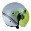 Casco Shaft 121 Scramb Stripe Gris Blanco Visor Amarillo