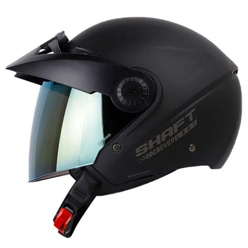 Casco Shaft 211 Solid Negro Visor Iridium Dorado