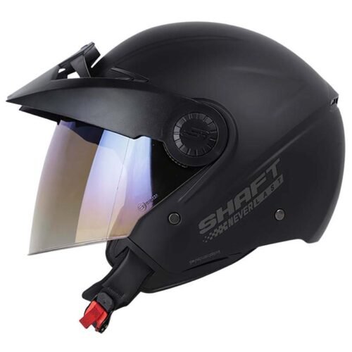 Casco Shaft 211Solid Negro Visor Iridium Azul Oscuro