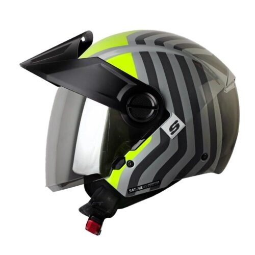 Casco Shaft 212 Abstract Gris Amarillo Neón Visor Iridium Silver