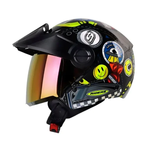 Casco Shaft 212 Baggage Gris Oscuro Visor Iridium Rojo