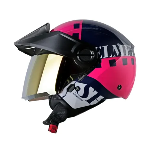 Casco Shaft 212 Ditto Azul Oscuro Fucsia Visor Iridium Fucsia