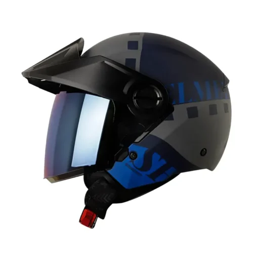 Casco Shaft 212 Ditto Azul Oscuro Gris Visor Iridium Azul