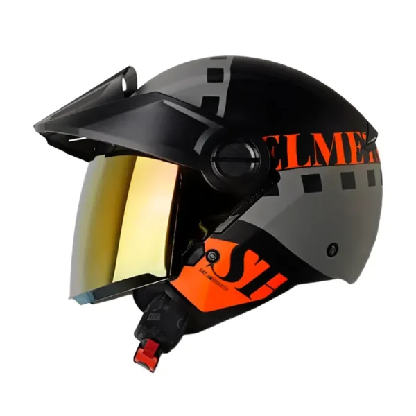 Casco Shaft 212 Ditto Negro Naranja Visor Iridium Rojo