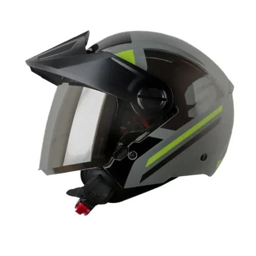 Casco Shaft 212 Drak Gris Amarillo Visor Iridium Silver