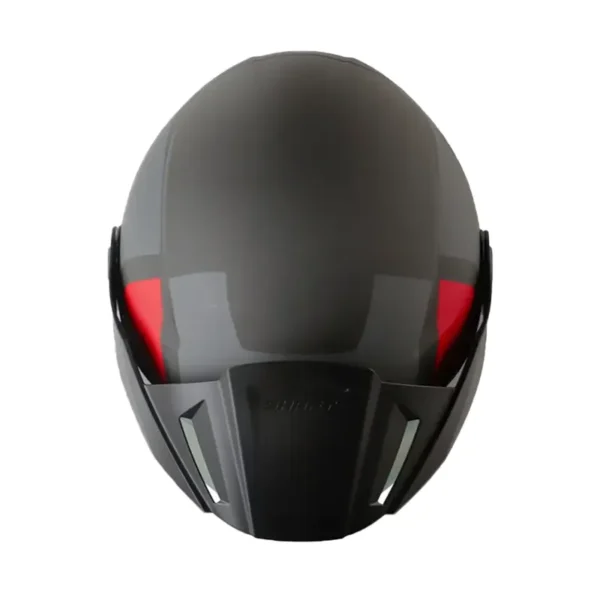 Casco Shaft 212 Drak Gris Oscuro Rojo Visor Iridium Rojo