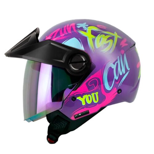 Casco Shaft 212 Drop Morado Fucsia Visor Iridium Morado