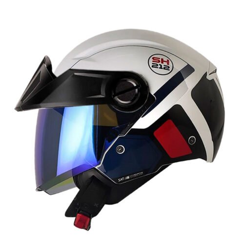 Casco Shaft 212 Futura Blanco Rojo Visor Azul