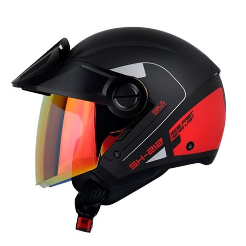 Casco Shaft 212 Louvre Gris Rojo Visor Iridium Rojo